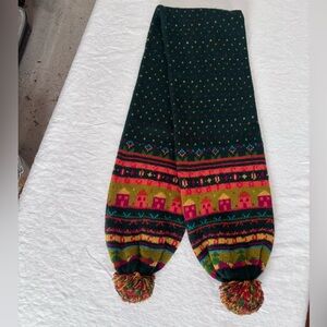 Vintage United Colours of Benetton Made in Italy Wool Pom Pom House Scarf